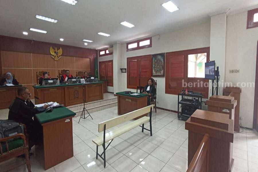 Suasana sidang secara online yang digelar di Pengadilan Negeri Pasuruan.