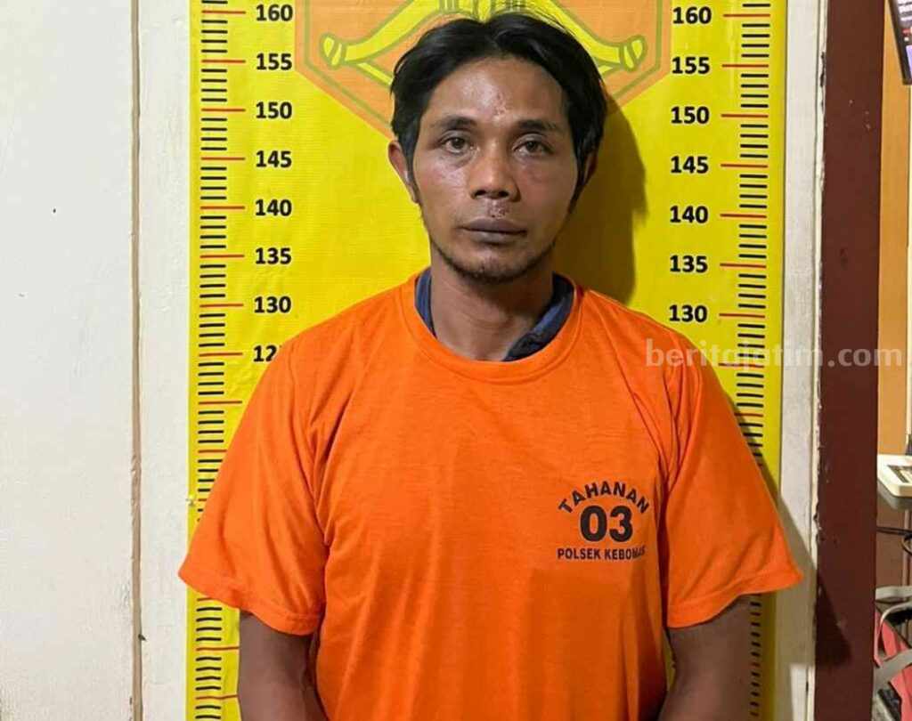 Foto pelaku pencurian ponsel anak-anak berinisial AM diamankan polisi.
