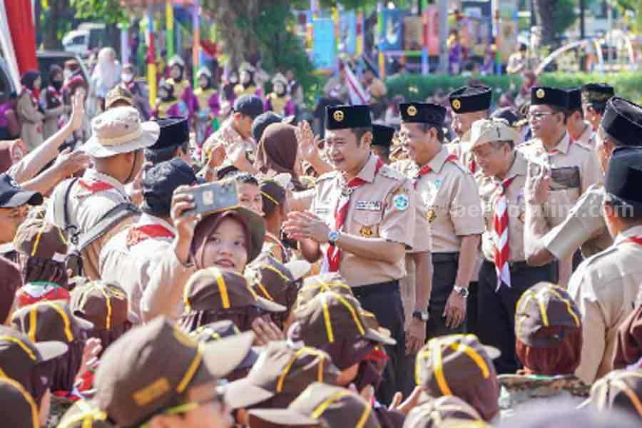 Kegiatan Pesta Siaga Pramuka 2023 yang digelar di Alun-alun Lamongan.