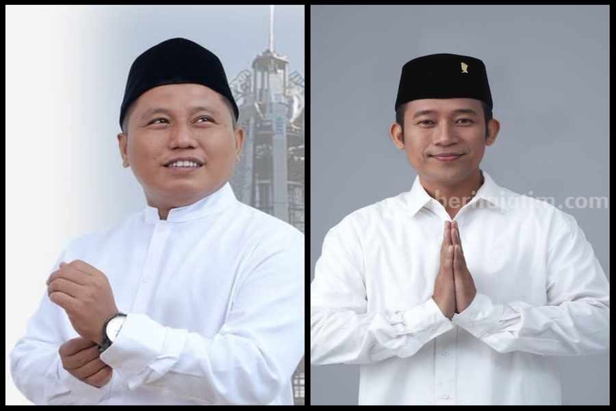 Narji dan Denny Cagur ( dari kiri) komedian yang daftarkan diri jadi Caleg 2024. (Instagram/narji77/dennycagur)