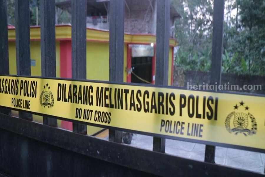 Hotel tempat peristiwa perampokan dipasangi garis polisi untuk sterilisasi TKP. (Foto/Istimewa)