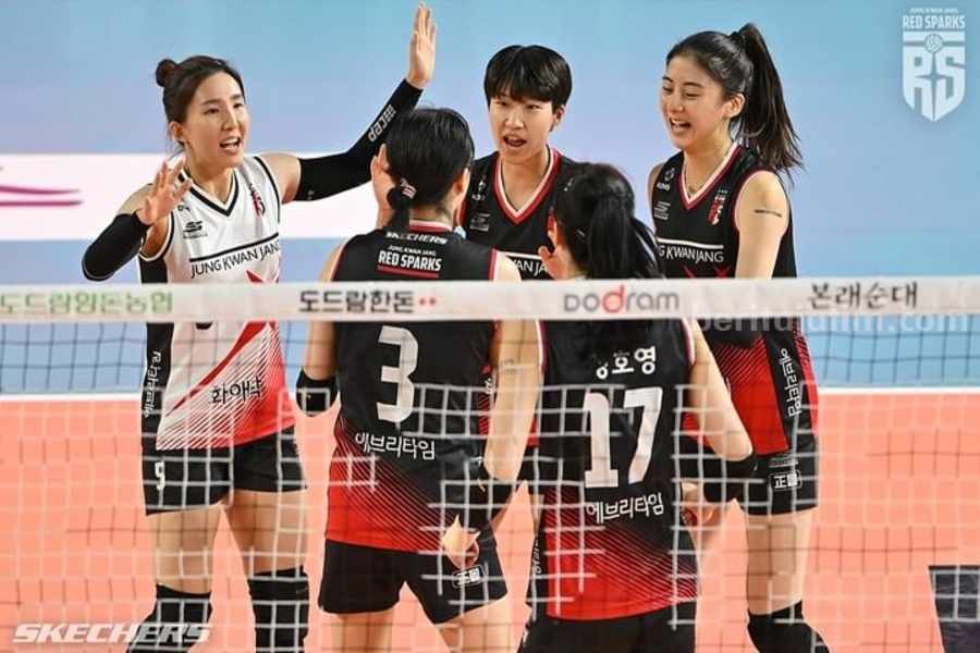 Suporter Megawati di Korea Bikin Red Sparks Beri Peringatan Foto: Liga Voli Korea. (Instagram/@red__sparks)