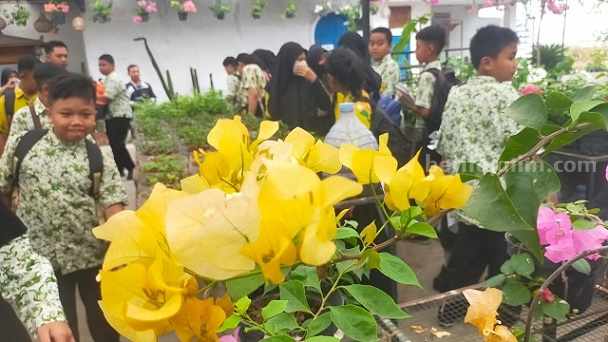 Serunya Anak-anak SD Belajar Menanam Bunga di Beenyo Farm Jombang jombang