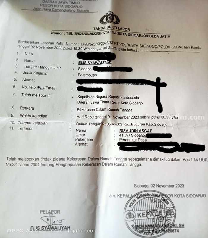 laporan pengajar Sidoarjo
