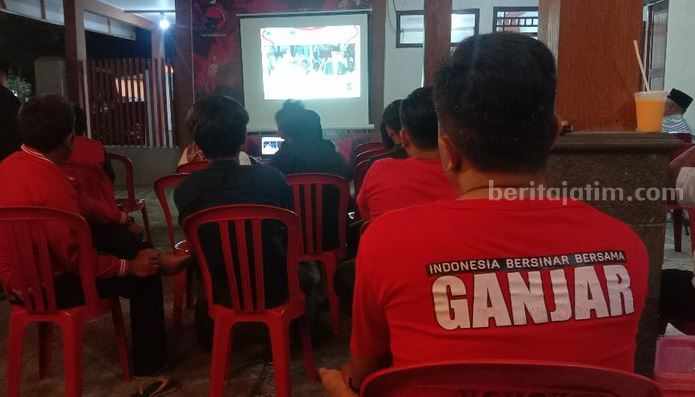 Acara nobar PDIP Kabupaten Blitar pada debat Capres lalu.