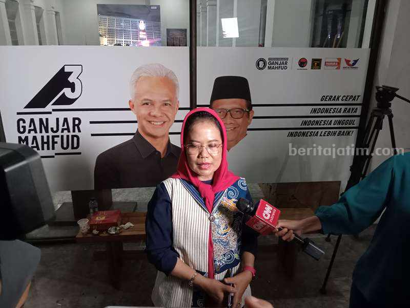 Debat Capres Pertama, Sekretaris TPD Jatim: Performa Ganjar Sat-Set! Sri Untari, Sekretaris TPD Ganjar-Mahfud Jatim.
