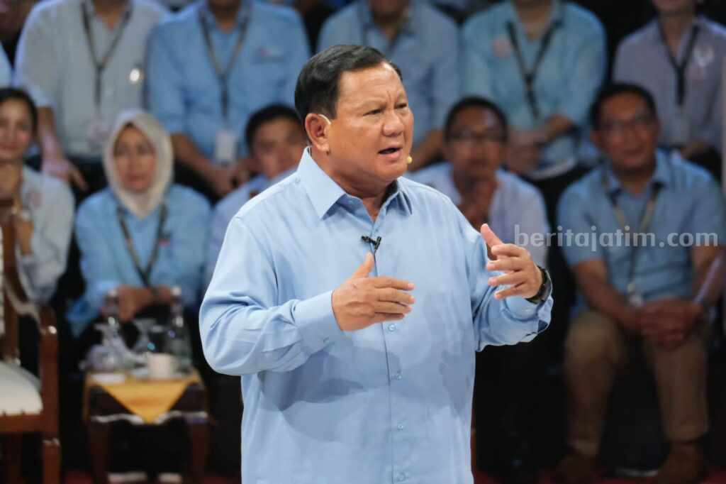 Prabowo Janji Pemberantasan Korupsi Jadi Prioritas Prabowo saat menyampaikan pandangannya di momen debat capres.