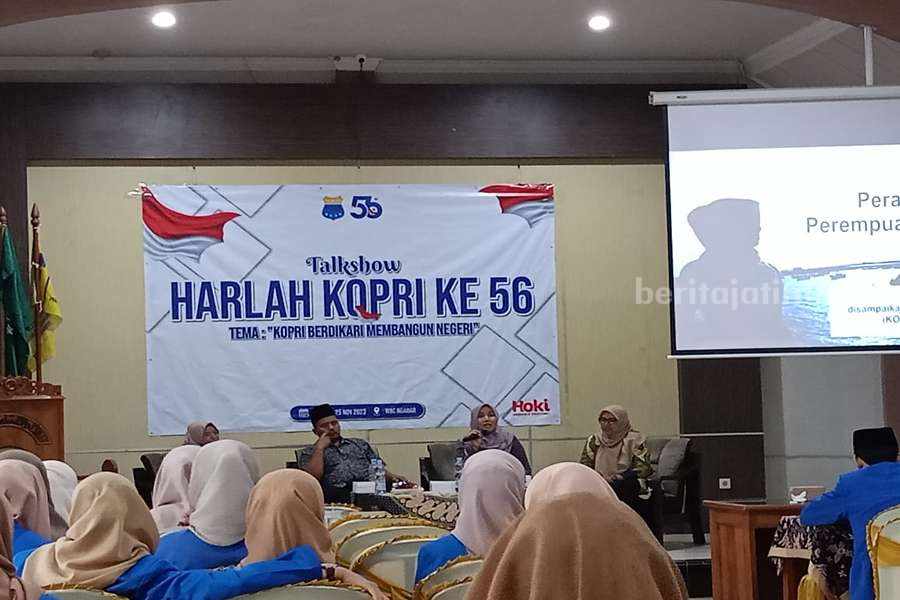 Caption: Ning Lia, narasumber acara Kopri PMII