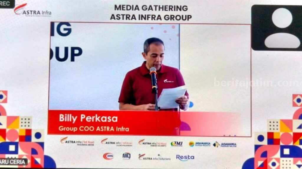 Group CEO ASTRA Infra, Firman Yosafat Siregar saat Hybrid Media Gathering dan Kick Off Gelar Pasukan Nataru ASTRA Infra Group yang dipusatkan di Kantor MO Ciujung Banten, Tol Tangerang-Merak. [Foto : tangkapan layar]