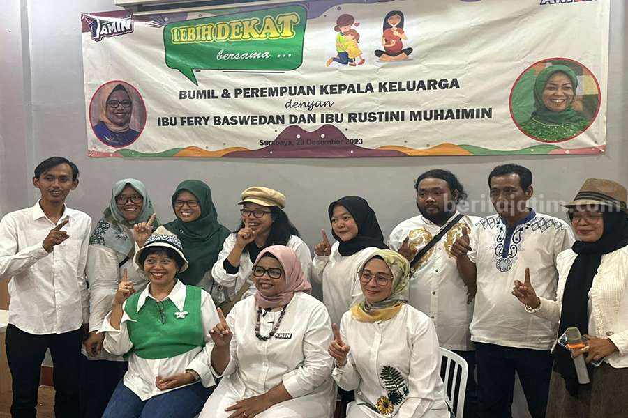Caption: Fery Baswedan-Rustini Muhaimin bersama Caleg DPR RI Dita Indah Sari