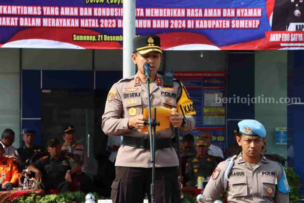 Kapolres Sumenep pimpin apel gelar pasukan ops lilin semeru 2023