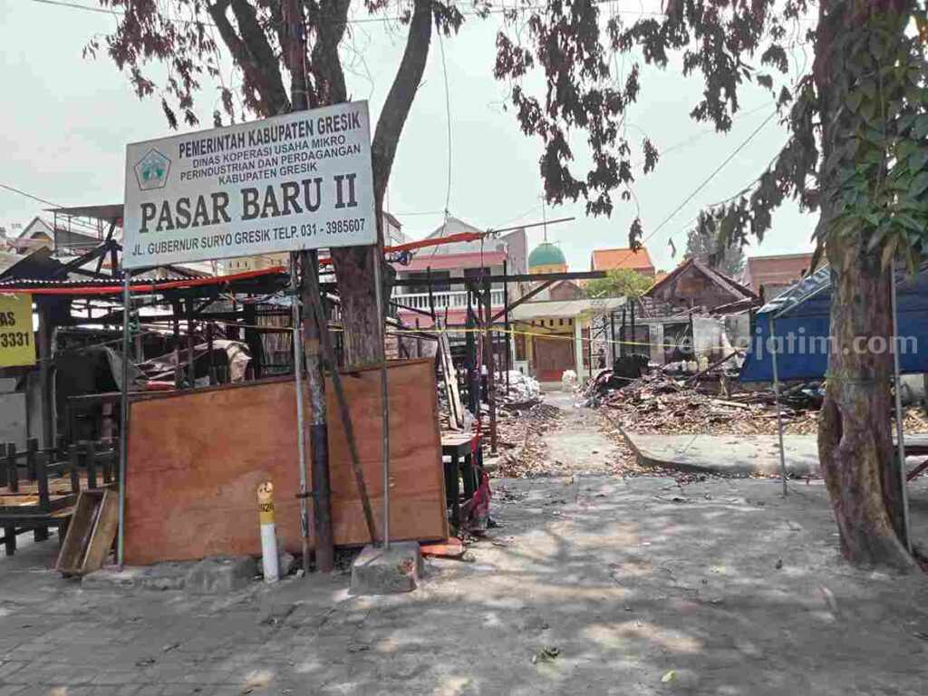 Kondisi Pasar Baru II Gresik pasca kebakaran