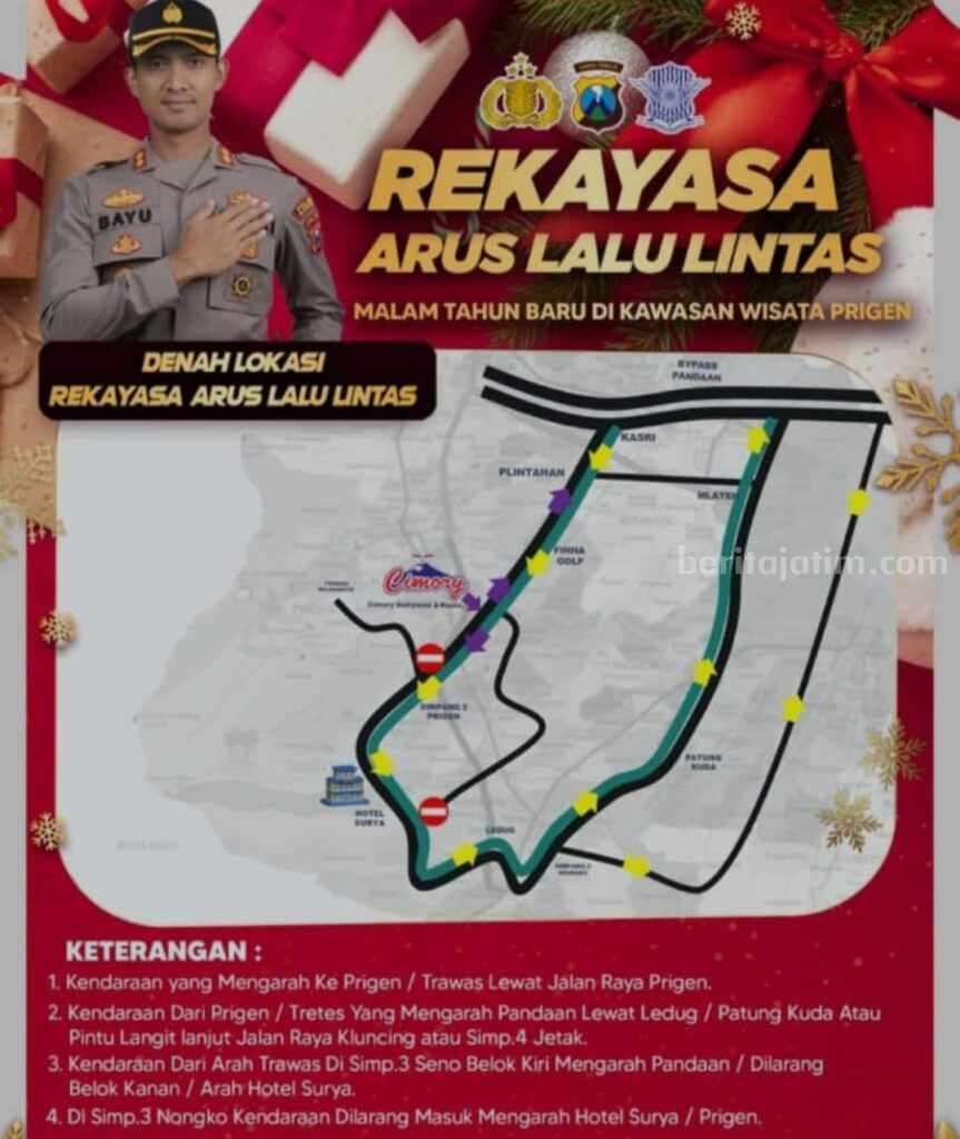 Rekayasa lalu lintas di wilayah Tretes atau Kecamatan Prigen Kabupaten Pasuruan.