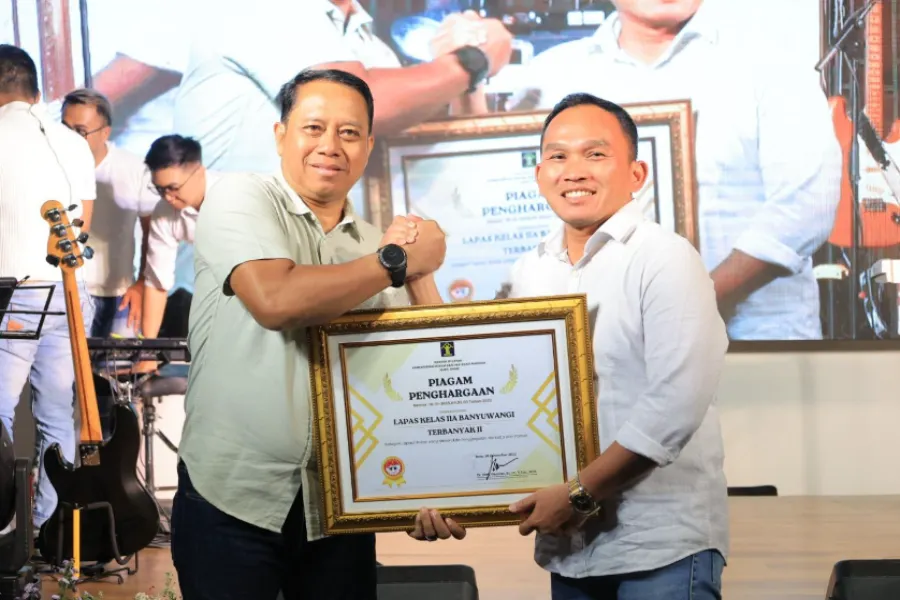 Lapas Banyuwangi Borong 2 Penghargaan dari Kanwil Kemenkumham Jatim Lapas Banyuwangi