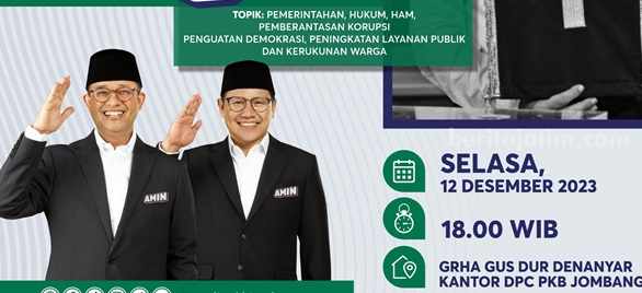 Tim AMIN Jombang Gelar Nobar Debat Capres-Cawapres di Graha Gus Dur jombang