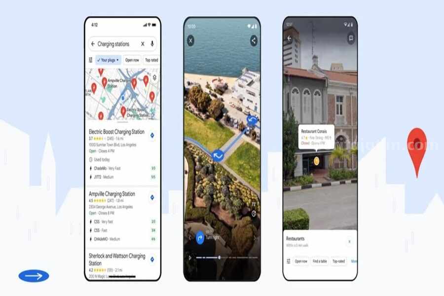 Ilustrasi Google Maps menggunakan AI. (Google)