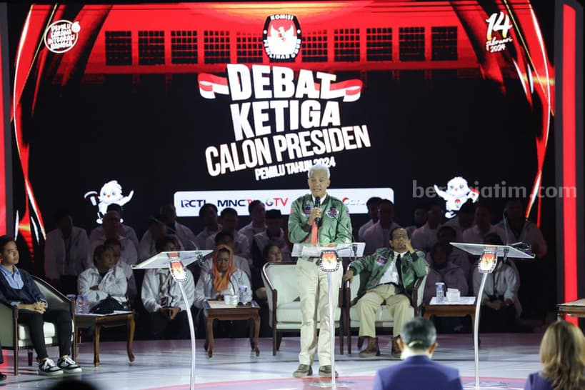 Ganjar Pranowo dalam debat capres.