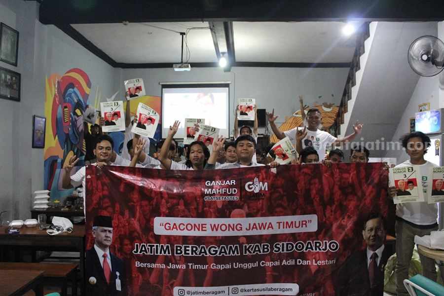 Nobar Debat Capres 2024, Relawan Jatim Beragam Optimis Ganjar-Mahfud Menang