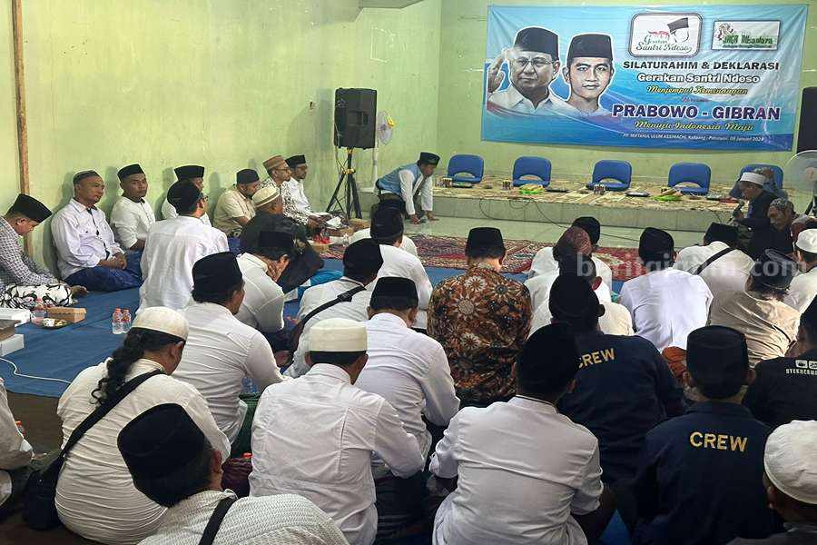 Sejumlah anggota GSN yang hadir untuk mendeklarasikan dukungannya kepada Prabowo-Gibran.