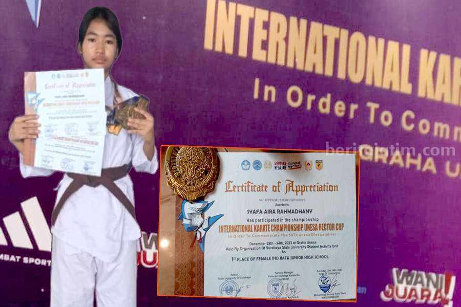 Termotivasi Nonton Film Kungfu, Gadis Bangil Ini Juara Kejurnas Karate Foto Berita Jatim