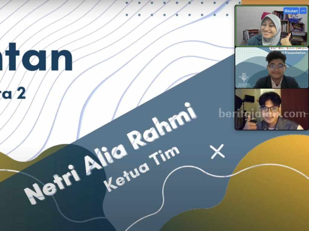 Tim Tentan mengikuti pengumuman pemenang Machine Learning Competition secara daring.
