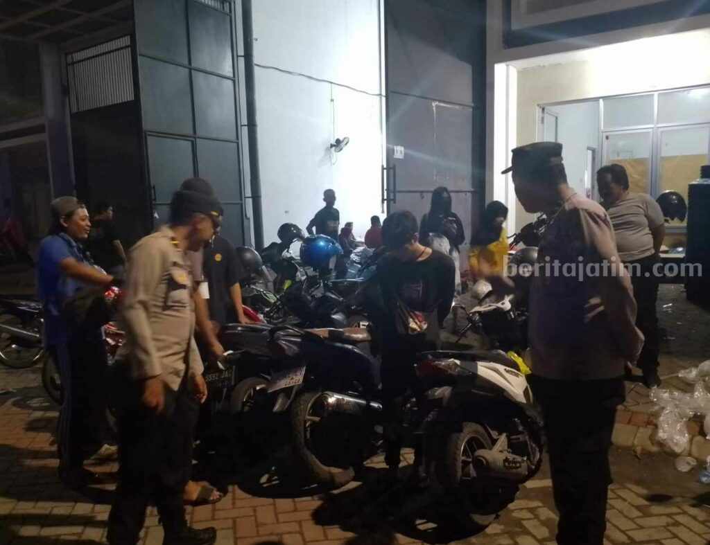 Sejumlah motor yang dipakai untuk balap liar diamankan polisi