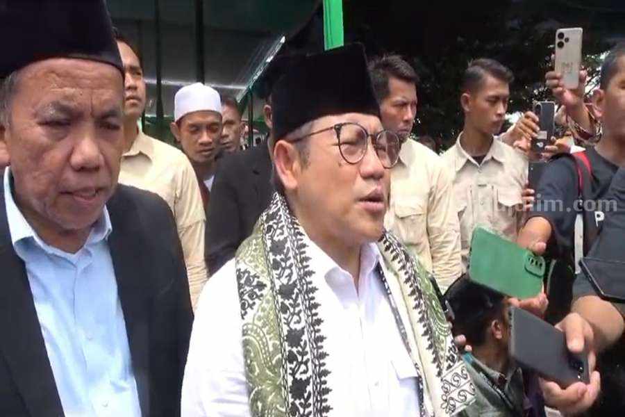 Cawapres Muhaimin Iskandar saat didampingi mantan Wabup Pasuruan, Mujib Imron.