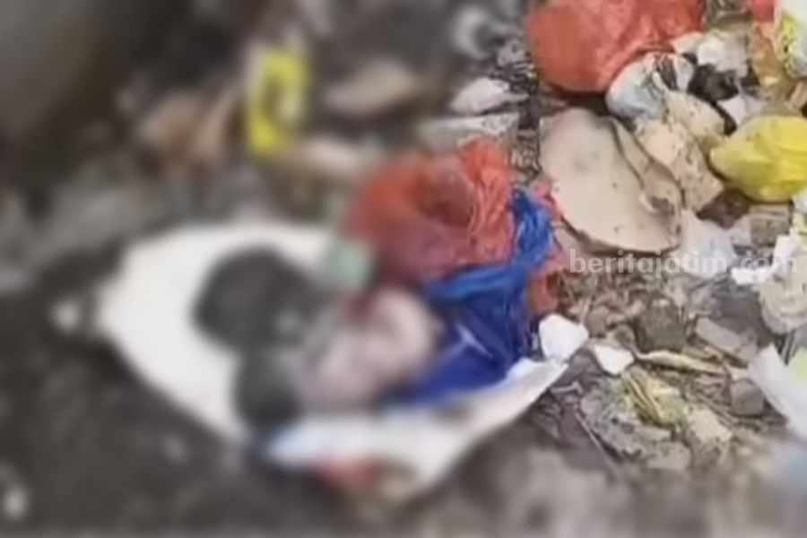 Bayi Perempuan Tergeletak di Tumpukan Sampah TPST Buduran Sidoarjo Foto Berita Jatim