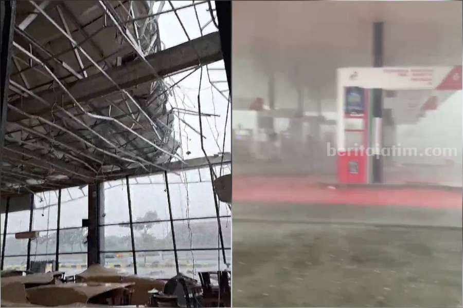 Mencekam! Viral Video Angin Kencang di Rest Area 575 A Ngawi Foto Berita Jatim