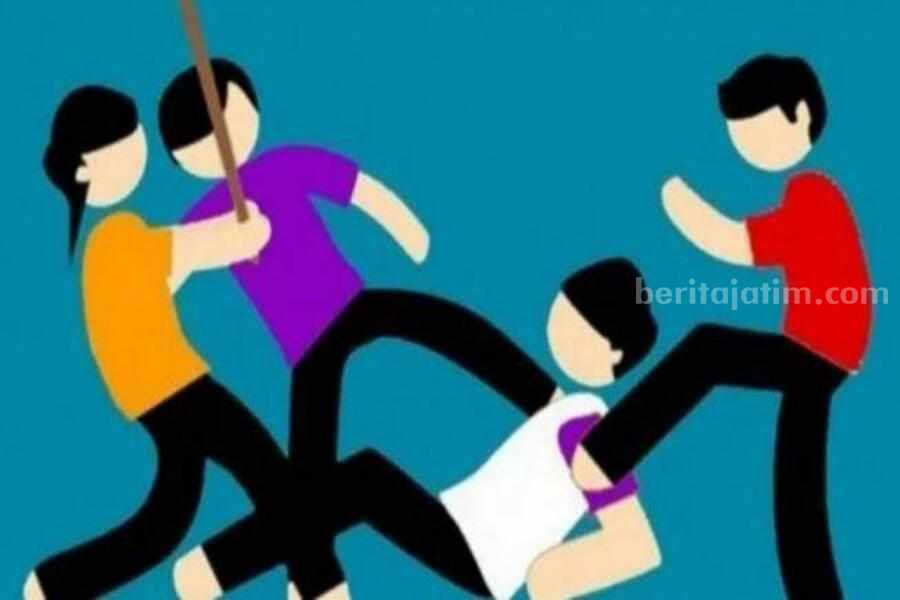 Ilustrasi santri yang dikeroyok.