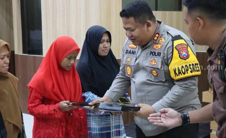 Sambut HPN 2024, Kapolres Pamekasan Santuni Keluarga Jurnalis Foto Berita Jatim