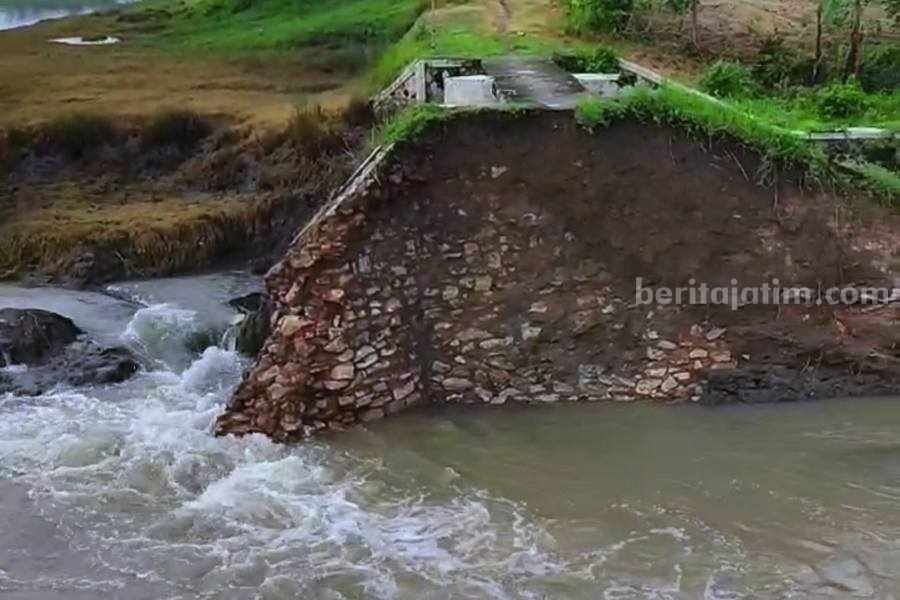 Tanggul di Padangan Bojonegoro Jebol, Padi Siap Panen Terendam Banjir Foto Berita Jatim