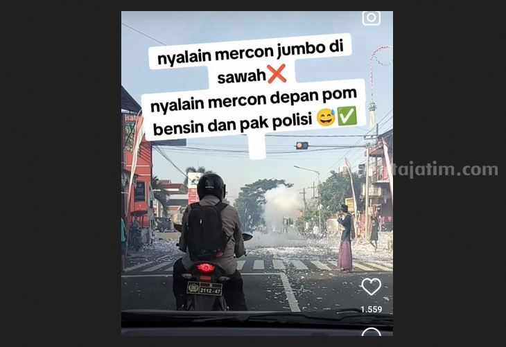 Nyleneh dan Bahaya, Warga Blitar Ledakkan Petasan di Depan SPBU Foto Berita Jatim