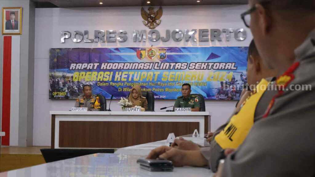 Jamin Lebaran Masyarakat Lancar, Aman, dan Tertib, Polres Mojokerto Gelar Rakor Lintas Sektoral Foto Berita Jatim