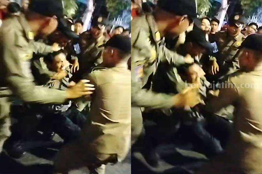Satpol PP Amankan Copet Beraksi di Nobar Balai Kota Surabaya Foto Berita Jatim