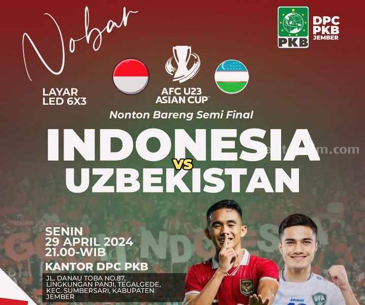 PKB Jember Gelar Nobar Indonesia U23 vs Uzbekistan Foto Berita Jatim
