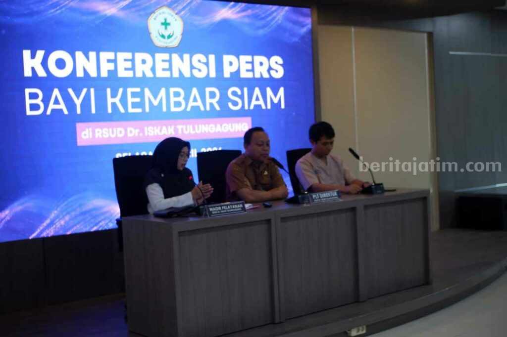 Bayi Kembar Siam di Tulungagung Dirujuk ke RSUD dr Iskak: Dempet Bagian Pantat Foto Berita Jatim
