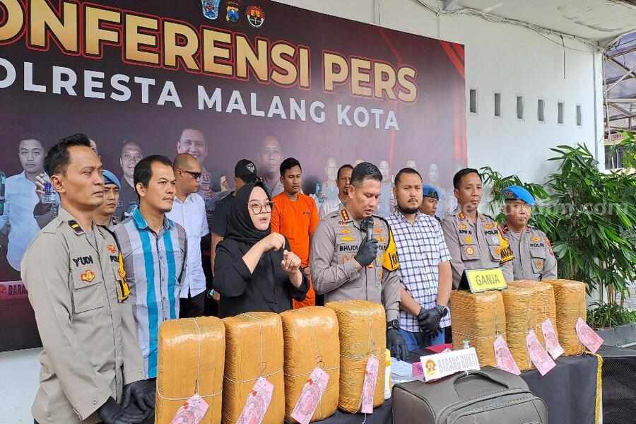 Peredaran 42 Kilogram Ganja oleh Pemuda Sidoarjo Gagal di Kota Malang Foto Berita Jatim