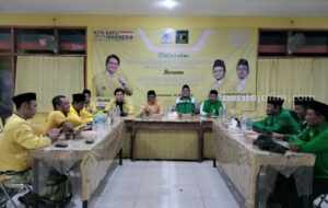 Rombongan Des Pilkada PPP Pamekasan, saat berkunjung ke Kantor DPD Golkar Pamekasan, Jl KH Agus Salim Nomor 20 Pamekasan, Sabtu (18/5/2024).