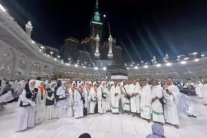 Jemaah Haji saat berada di tanah suci. [foto: Ist/beritajatim.com]