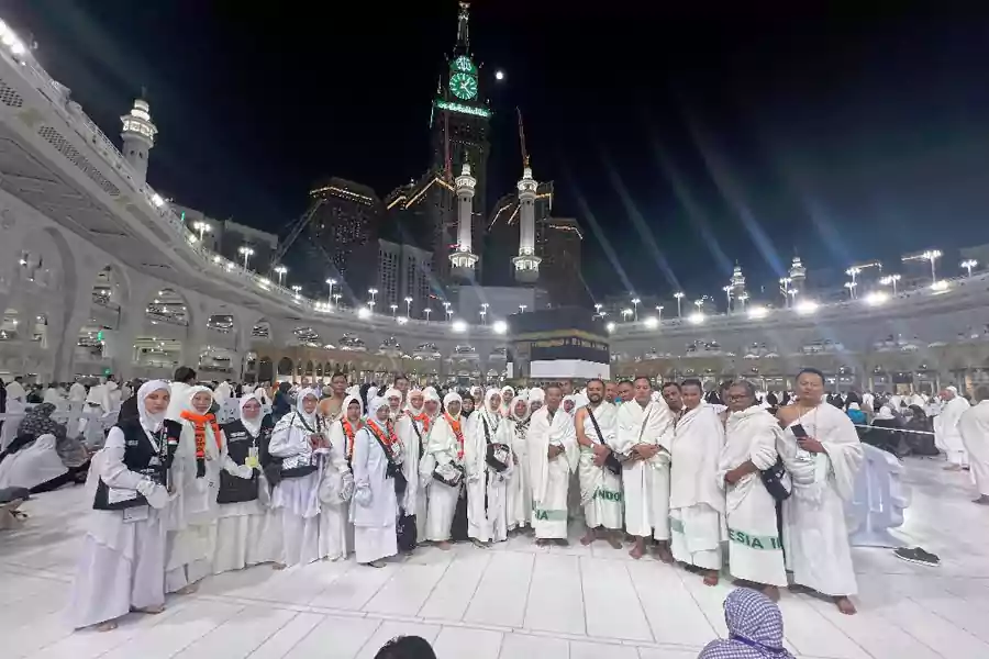 Jemaah Haji saat berada di tanah suci. [foto: Ist/beritajatim.com]