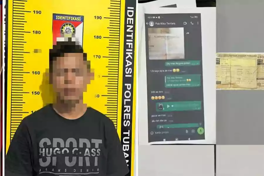 Terduga pelaku Bambang Supriyanto yang mengaku sebagai Anggota TNI Kompi Senapan C 521 untuk menggelapkan motor.