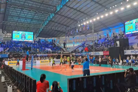 Laga Jakarta BIN Vs Bandung Bjb Tandamata. [Beritajatim/Lucky]
