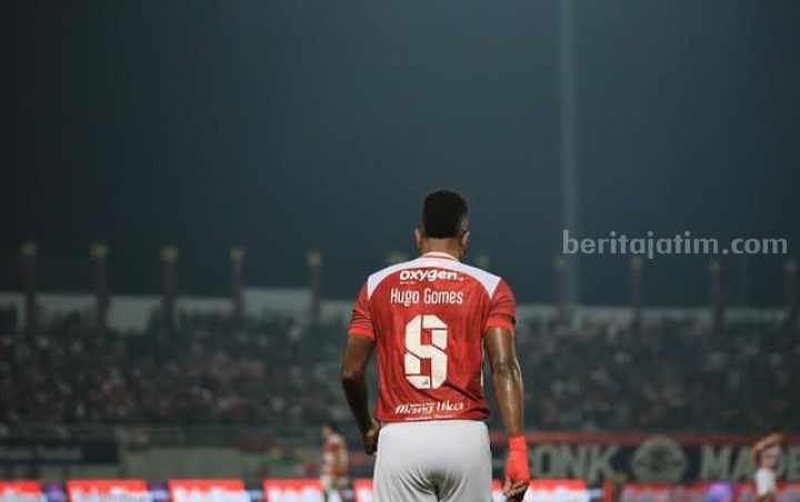 Hugo Gomes saat membela panji Madura United FC di Liga 1 2023-2024.