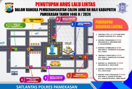 Polres Pamekasan Terapkan Rekayasa Lalin Saat Pemberangkatan JCH