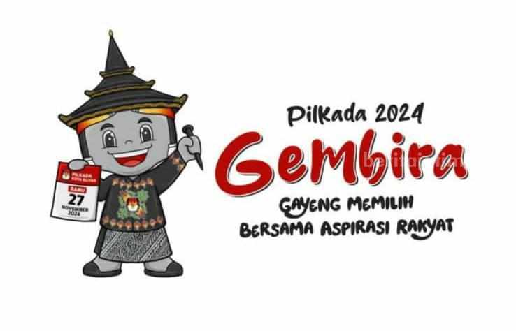Maskot Si Gembira yang diluncurkan oleh KPU Kota Blitar, Kamis (6/6/2024). Foto/Winanto