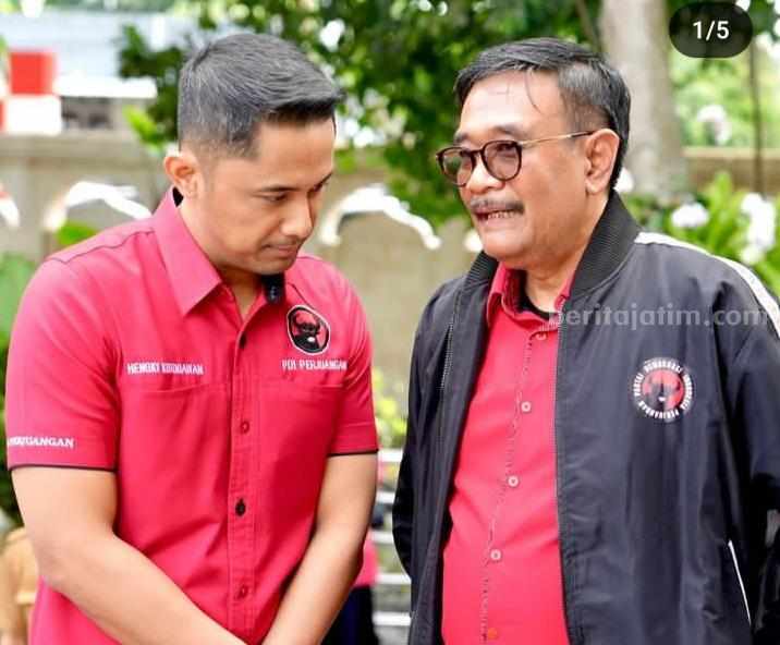 Hengky Kurniawan bersama Sekjen PDIP, Hasto Kristiyanto dan Ketua DPP PDIP, Djarot Saiful Hidayat saat di Makam Bung Karno Kota Blitar, Jumat (21/06/2024). (foto : Ig Hengkykurniawan)