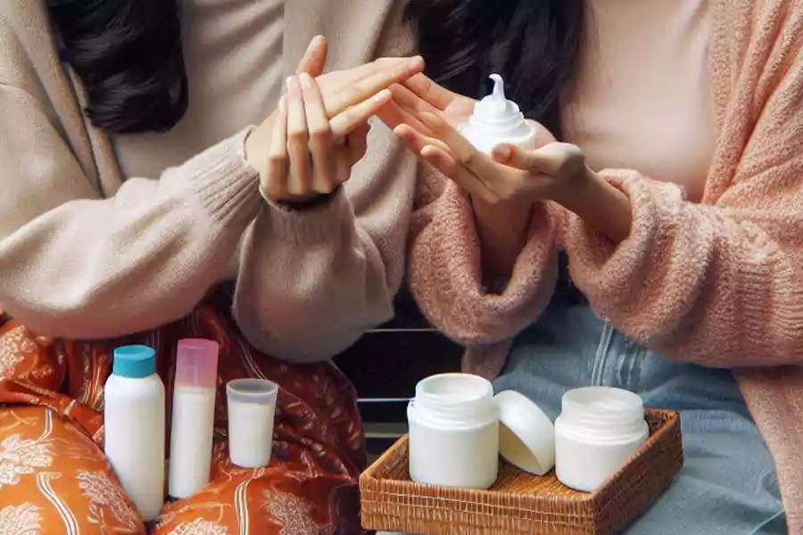 Ilustrasi penggunaan petroleum jelly.