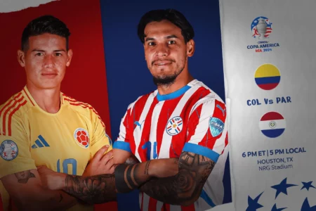 Kolombia berhadapan dengan Paraguay dalam Copa America 2024 di NRG Stadium, Houston pada Selasa (25/6/2024) pagi pukul 05.00 WIB. Foto: Copa America