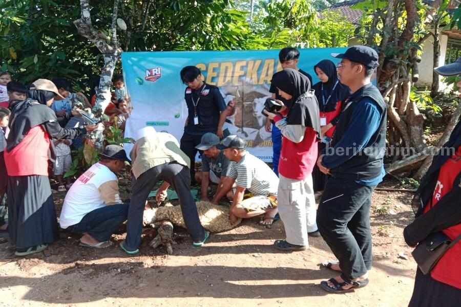 Penyembelihan Hewan Kurban di Mushola Nurul Iman Dusun Sumbergesing Wetan, Kecamatan Gedangan.
